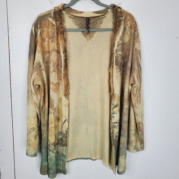 Mushka By Sienna Rose Cardigan Goblincore Muted Nature Fairy Ruffle Womens 1X - Picture 1 of 9